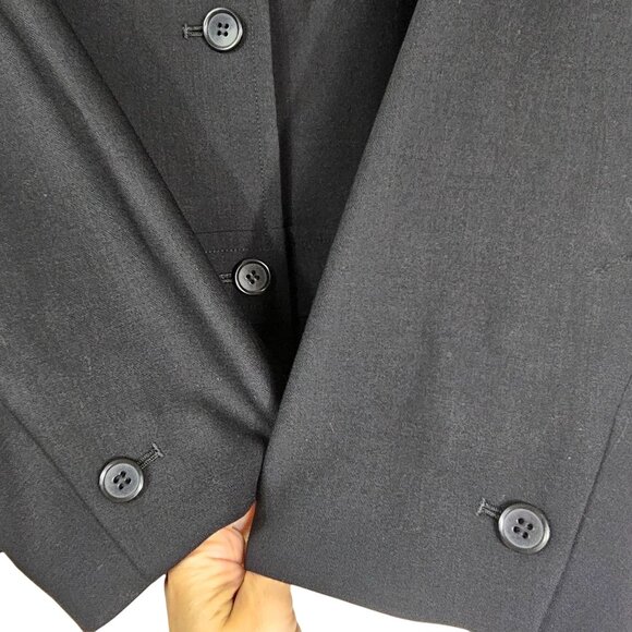 Talbots Wool Stretch Blazer 22WP Black 4 Button Lined Cropped Quiet Luxury NWT - Picture 3 of 11